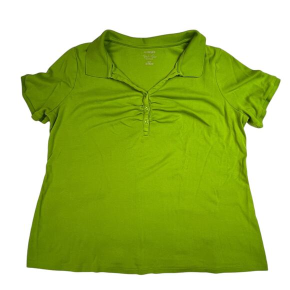 Lane Bryant Polo Style Top Plus Size 14/16 Green 100% Liquid Cotton - Picture 5 of 12